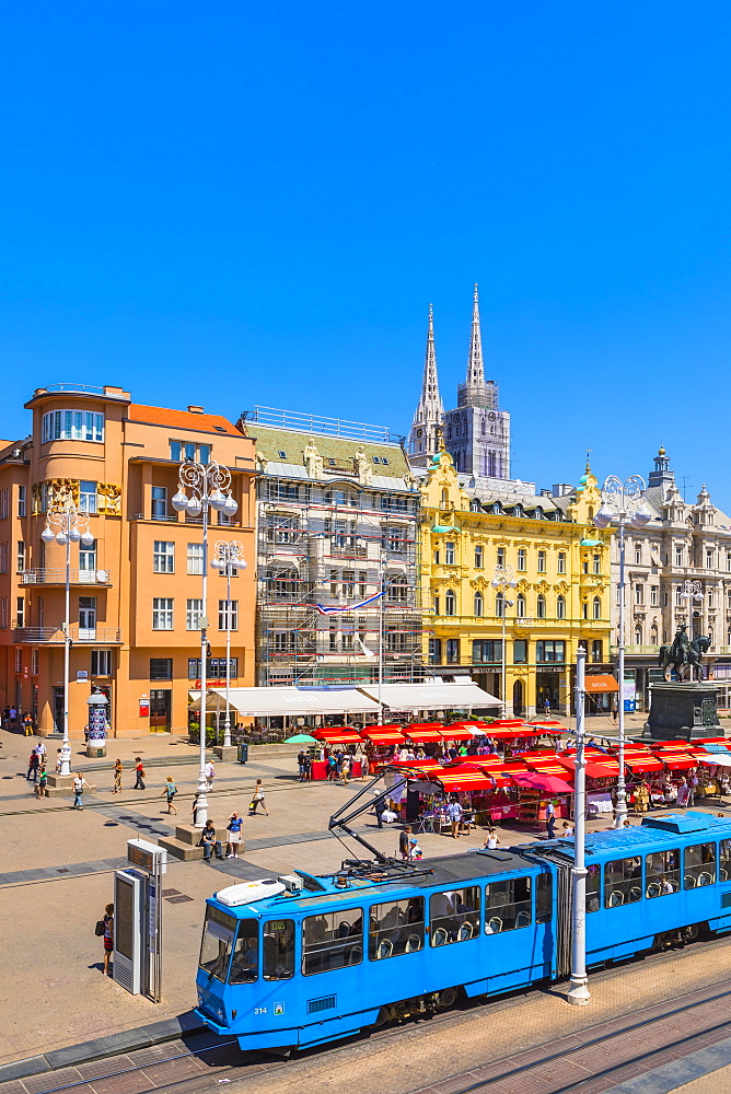 View of Ban Jelacic Square, Zagreb, Croatia, Europe