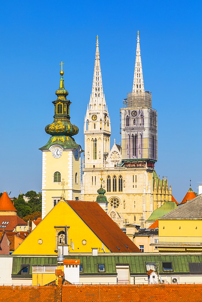 View of the Cathedral of the Assumption of the Blessed Virgin Mary, Zagreb, Croatia, Europe