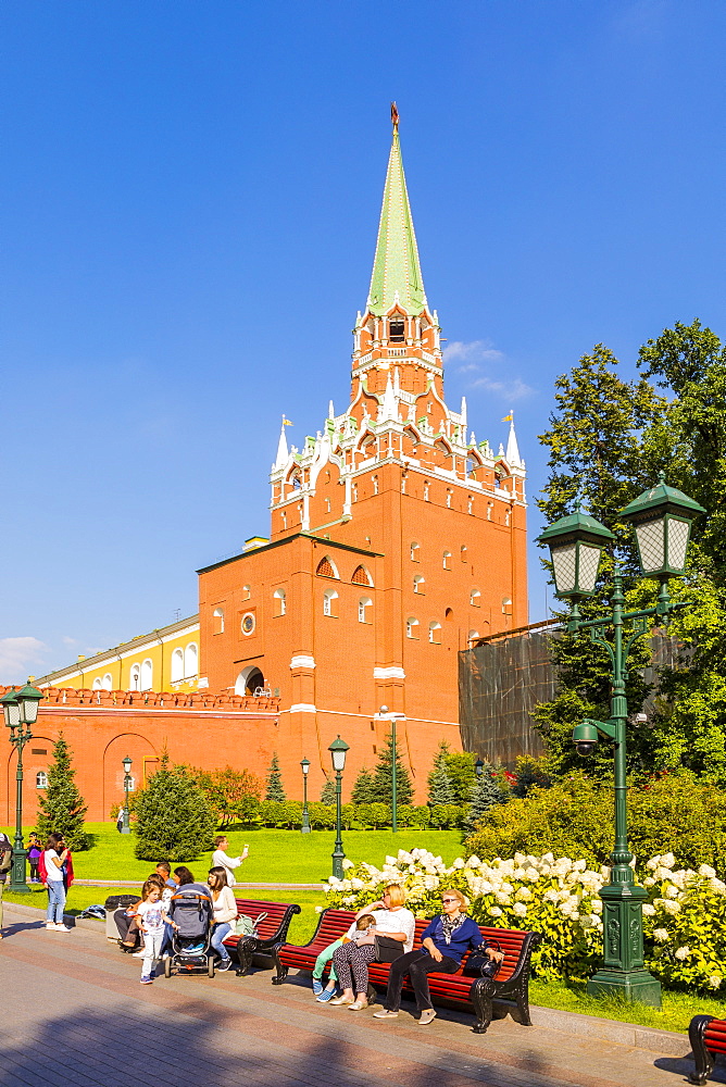 Trinity Gate Tower of the Kremlin, UNESCO World Heritage Site, Moscow, Russia, Europe