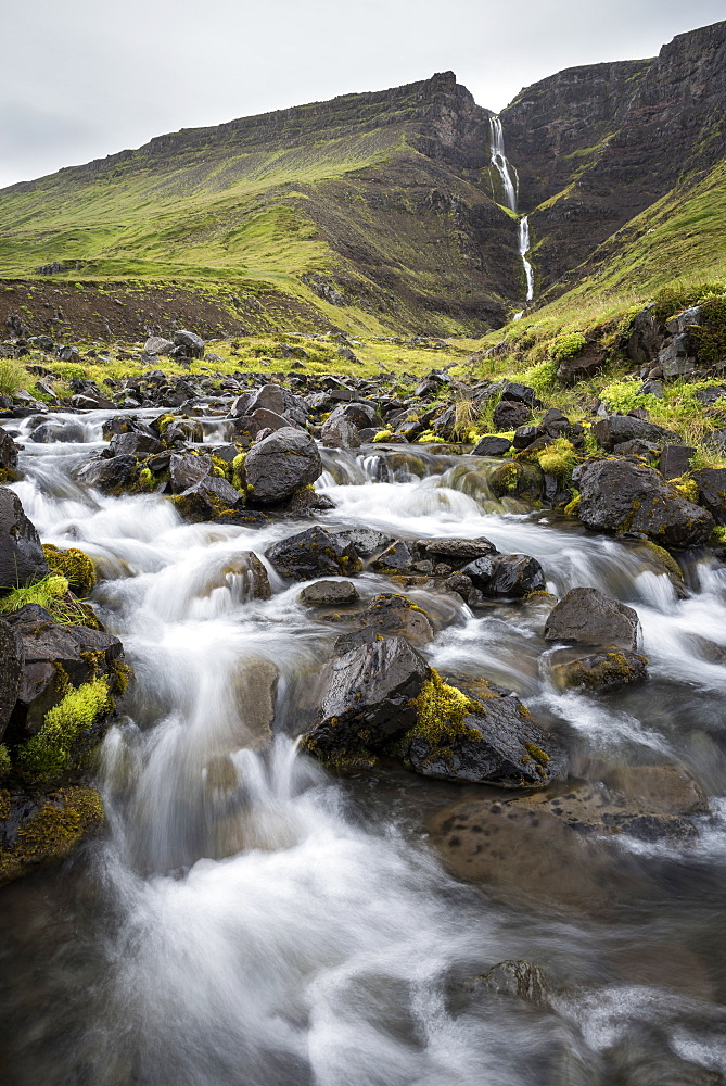 Waterfall en route to Westfjords, north west Iceland, Polar Regions