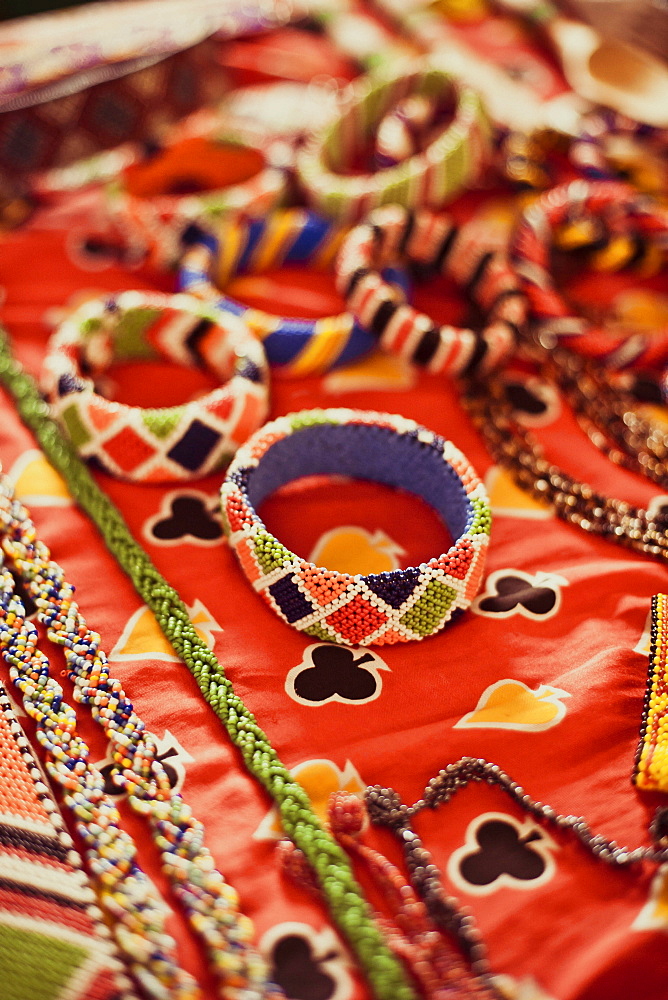 Detail of the beadworks created by the women's groups in Kenya, East Africa, Africa