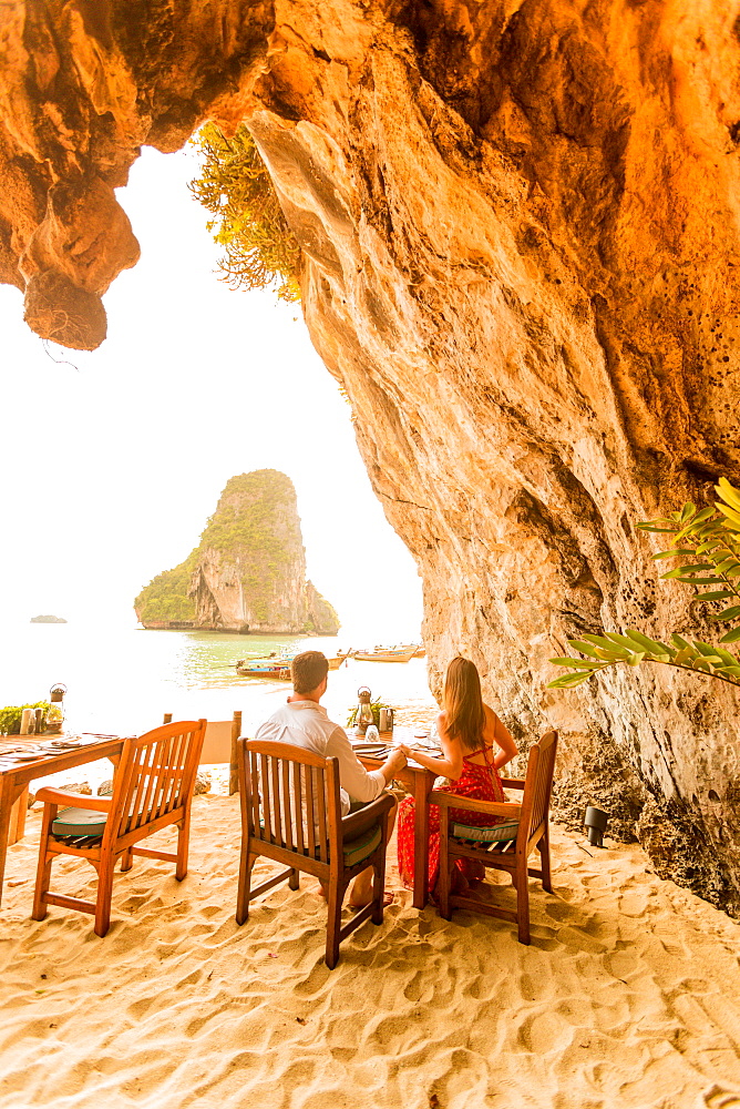 Sunset on Railay Beach in Krabi, Thailand, Southeast Asia, Asia