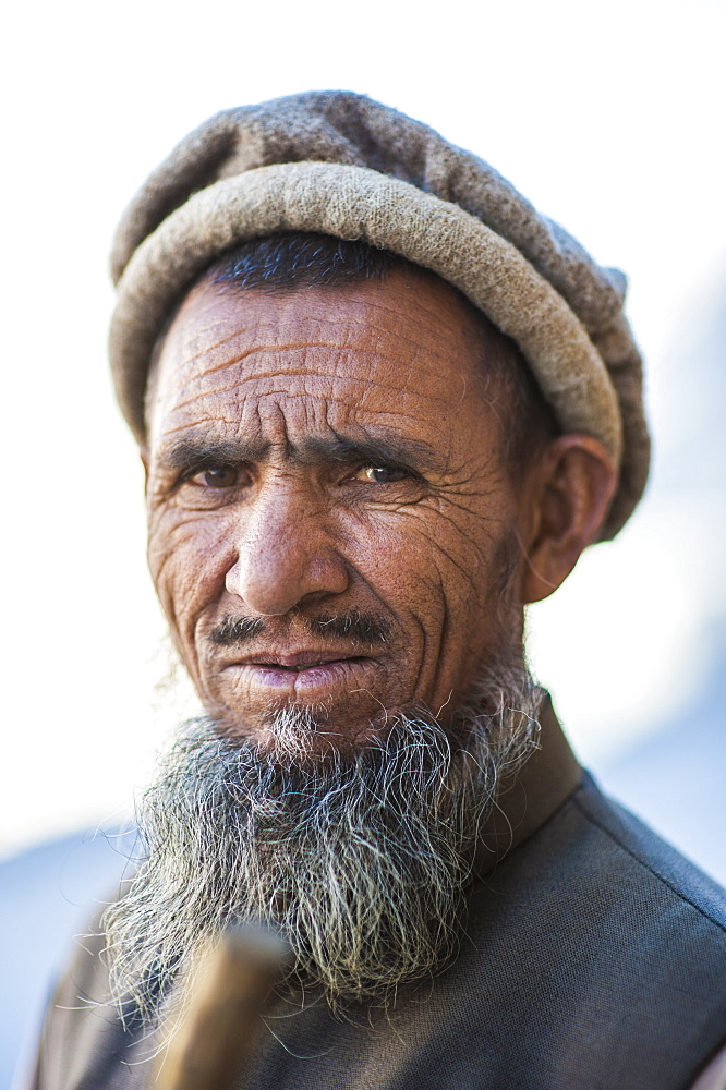 A man photographed along the Karakoram highway, Karakoram, Pakistan, Asia