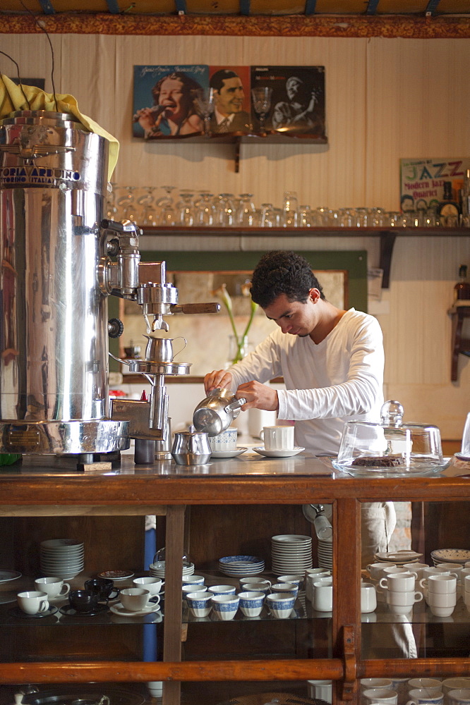 Coffee shop in Salento, a coffee producing region, Colombia, South America