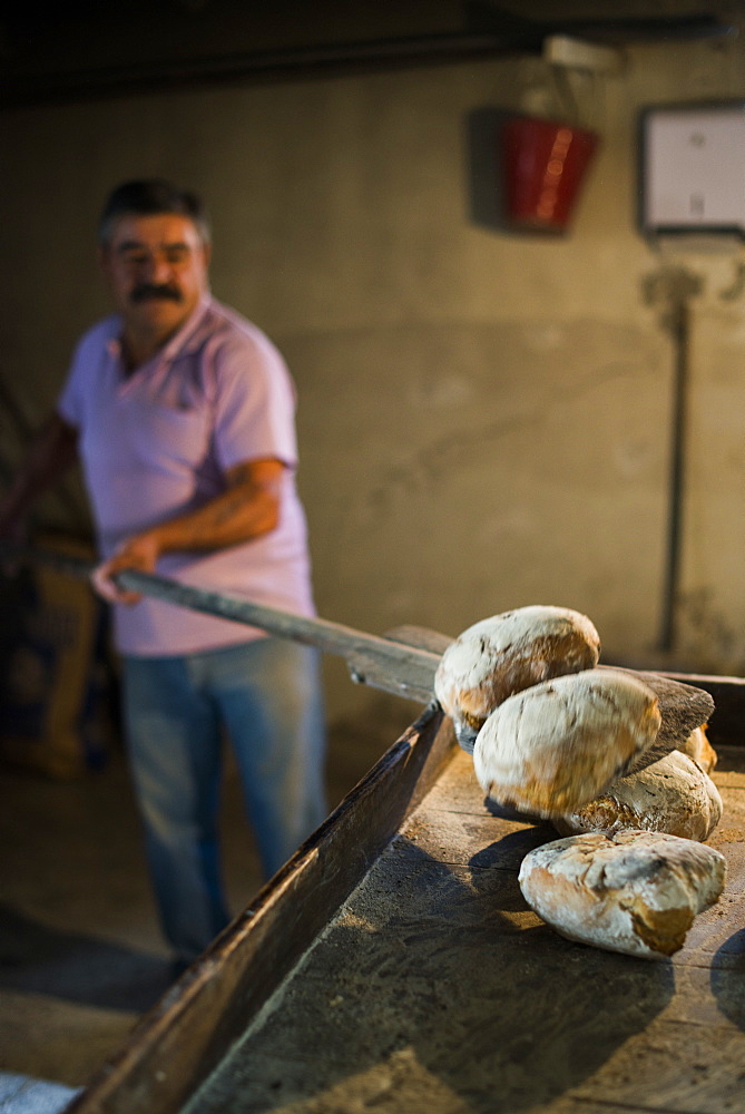 Freshly baked bread in a traditional little bakery in the Alto Douro region of Portugal, Europe