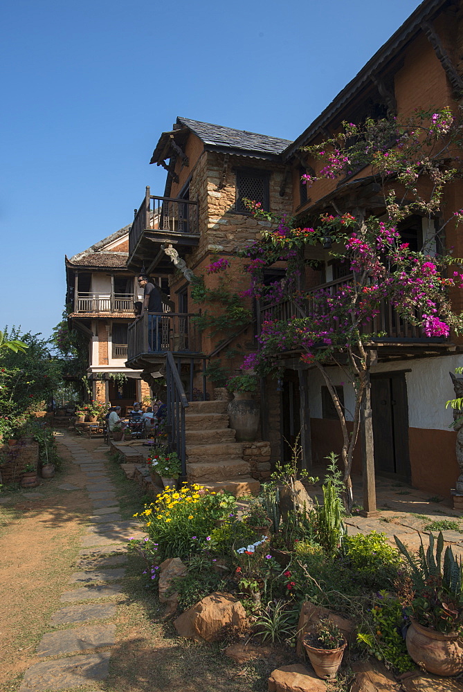 An historical Newari farmhouse in the traditional village of Nuwakot, Langtang Region, Nepal, Asia