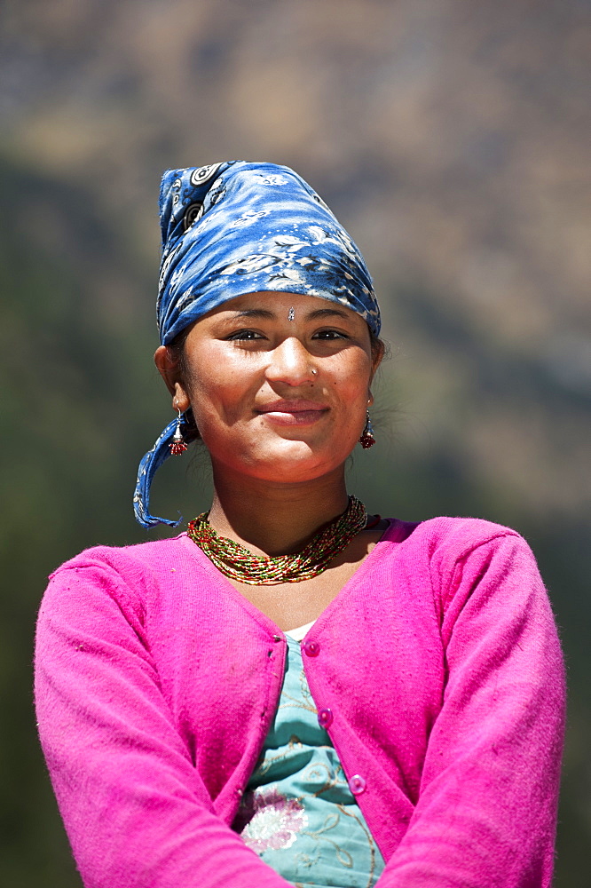 A Nepali girl from the remote Dolpa region, Nepal, Asia