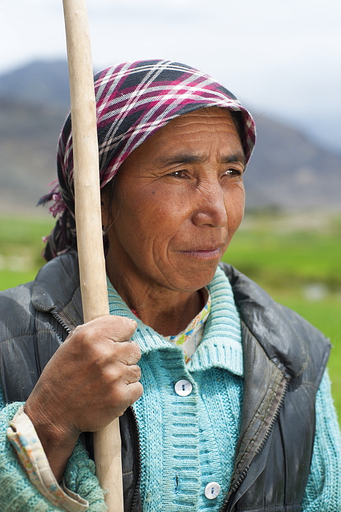 A Ladakhi farmer from the Nubra Valley in the northern most part of India, Ladakh, India, Asia