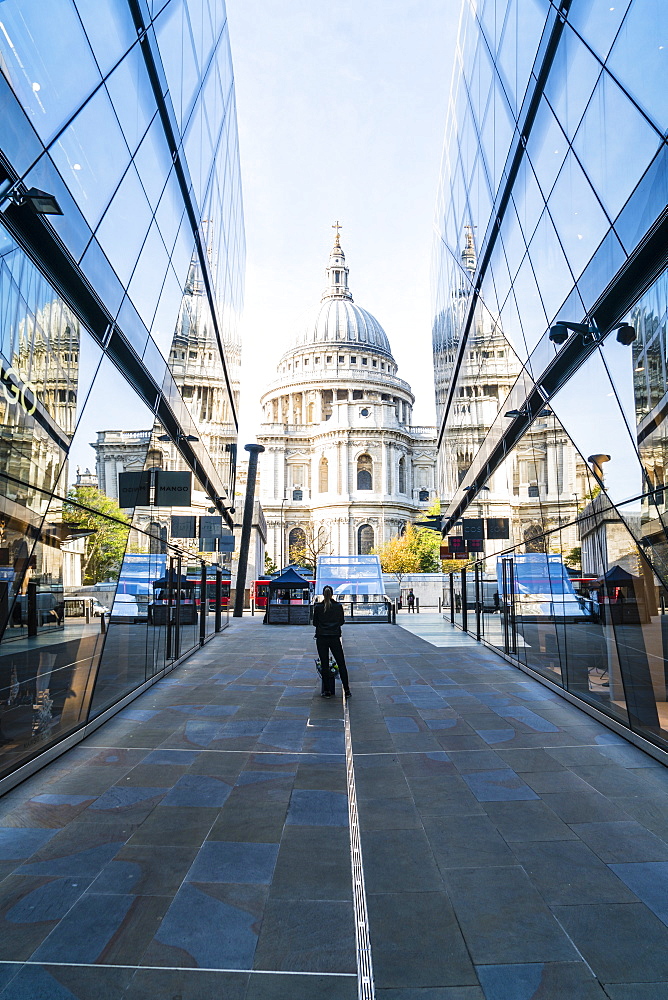 St. Paul's Cathedral from One New Change, City of London, London, England, United Kingdom, Europe