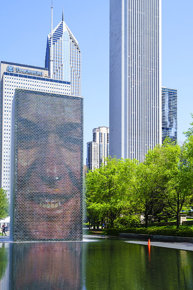 Crown Fountain in Millennium Park, Chicago, Illinois, United States of America, North America