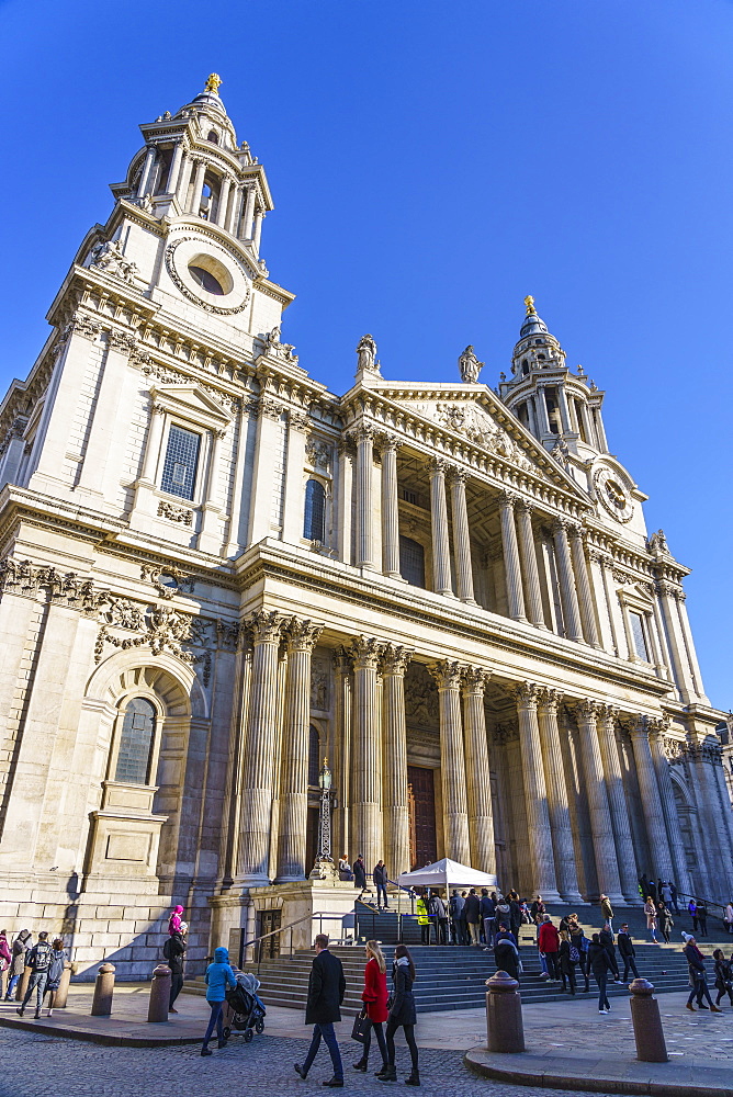 St. Paul's Cathedral, West Portico, London, England, United Kingdom, Europe