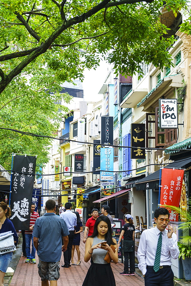 Bars and restaurants in Boat Quay, Singapore, Southeast Asia, Asia