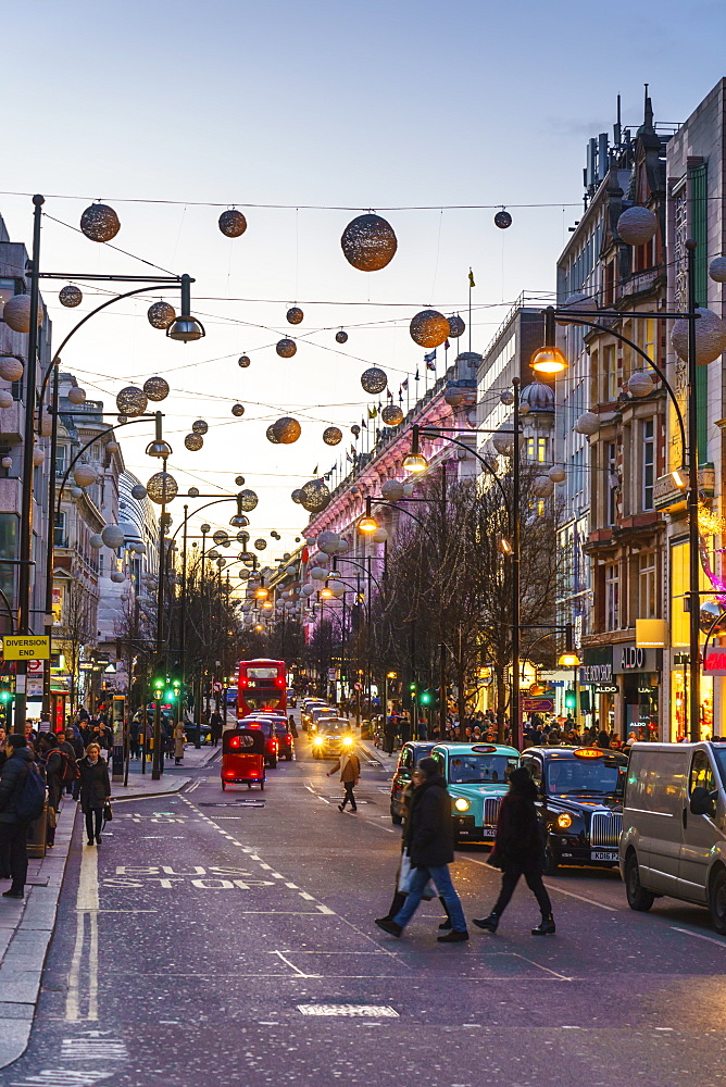 Oxford Street at Christmas, London, England, United Kingdom, Europe