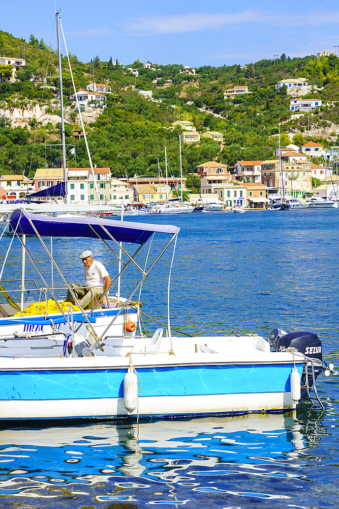 The pretty town of Gaios, the main port and harbour on the island, Paxos, Ionian Islands, Greek Islands, Greece, Europe