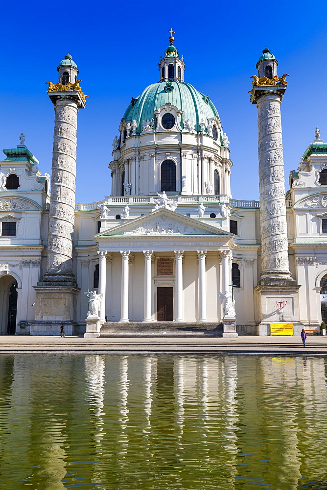 Karlskirche (St. Charles Church), baroque architecture, Karlsplatz, Vienna, Austria, Europe