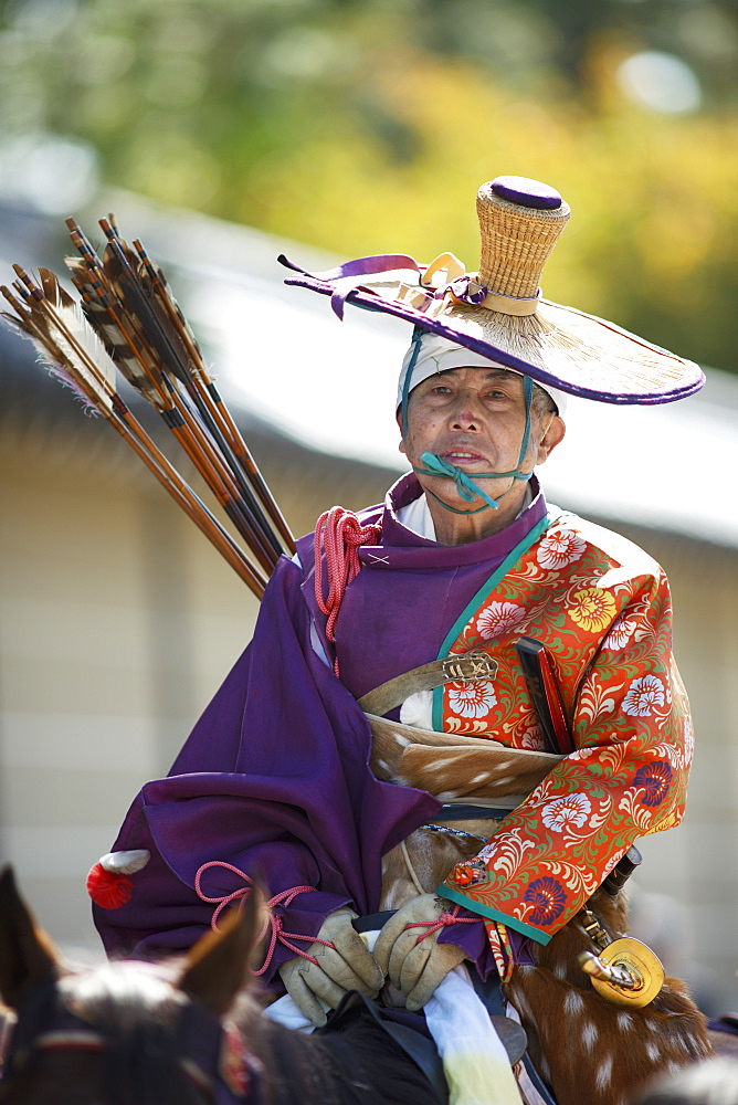 Mounted Yabusame archer, Jidai festival, Kyoto, Japan, Asia