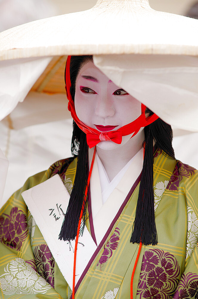 Thirteenth century poet Abutsuni, Jidai festival, Kyoto, Japan, Asia