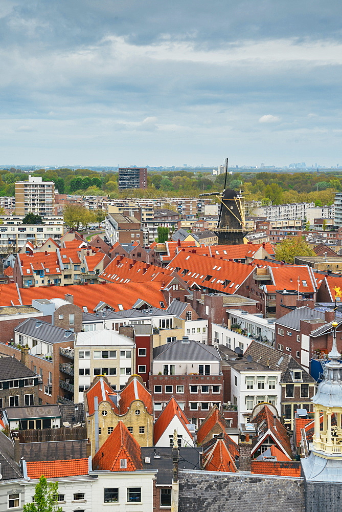 Schiedam has the largest windmills in the world, with heights up to 33 meters, Schiedam, Netherlands, Europe