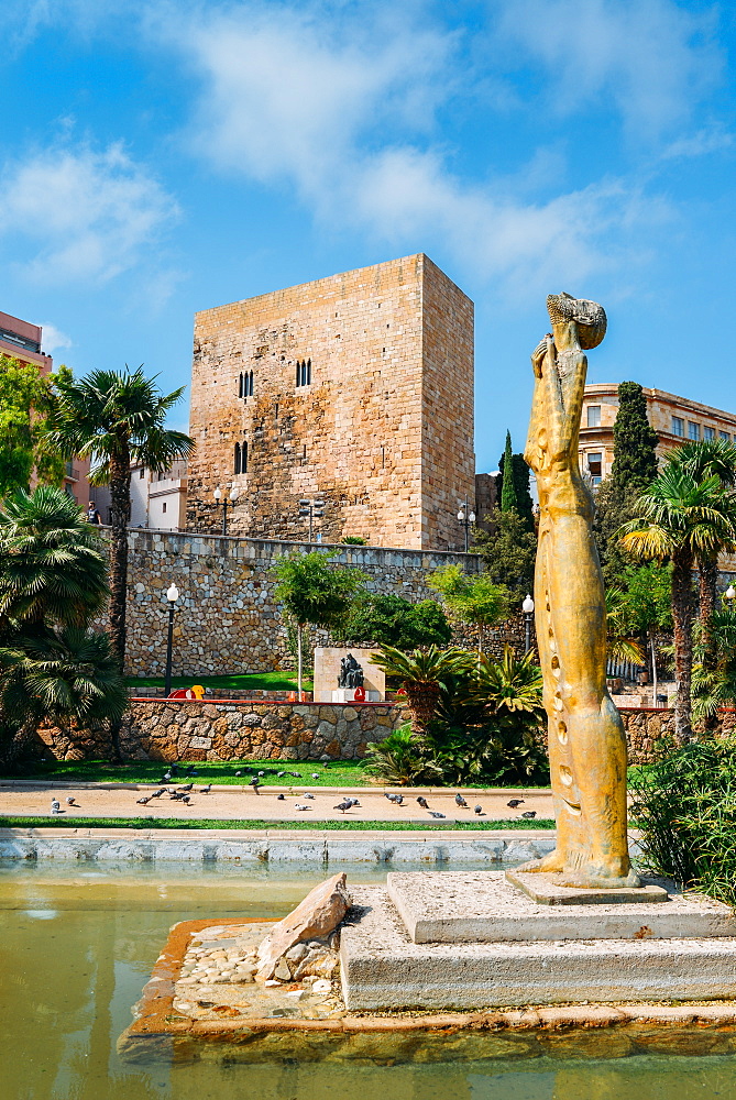 Tales de Mileto sculpture in Jardins de la Reconciliacion, Tarragona, Catalonia, Spain, Europe