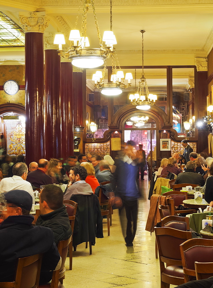 Interior view of the Cafe Tortoni, Avenida de Mayo, Buenos Aires, Buenos Aires Province, Argentina, South America