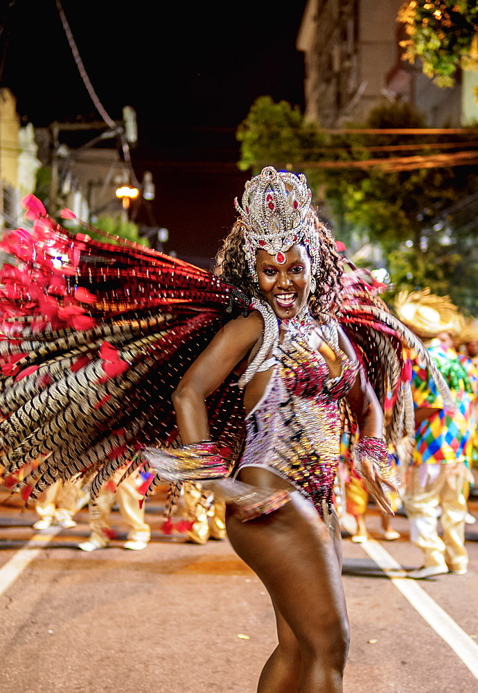 Samba Dancer at the Carnival Parade in Niteroi, State of Rio de Janeiro, Brazil, South America