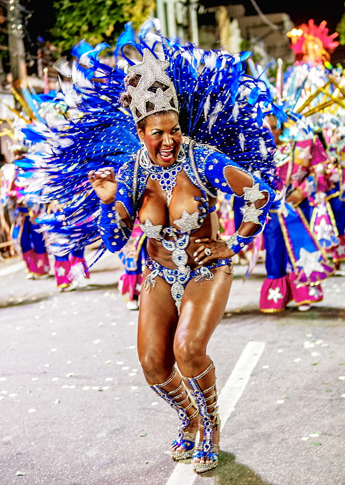 Samba Dancer at the Carnival Parade in Niteroi, State of Rio de Janeiro, Brazil, South America