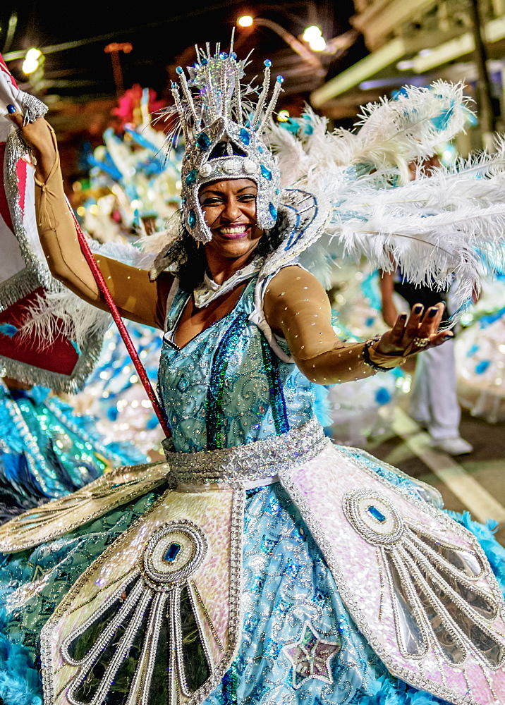 Samba Dancer at the Carnival Parade in Niteroi, State of Rio de Janeiro, Brazil, South America