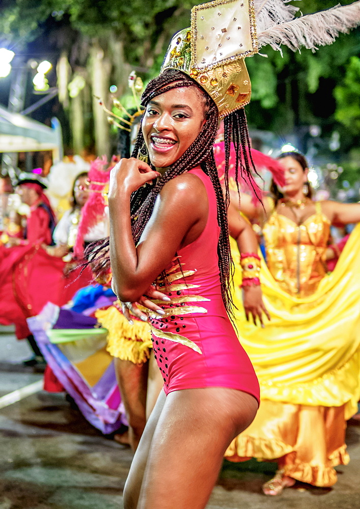 Samba Dancer at the Carnival Parade in Niteroi, State of Rio de Janeiro, Brazil, South America