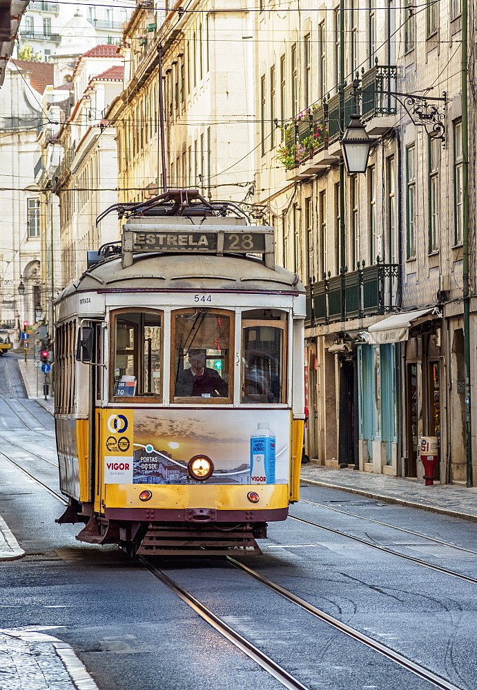 Tram number 28, Lisbon, Portugal, Europe