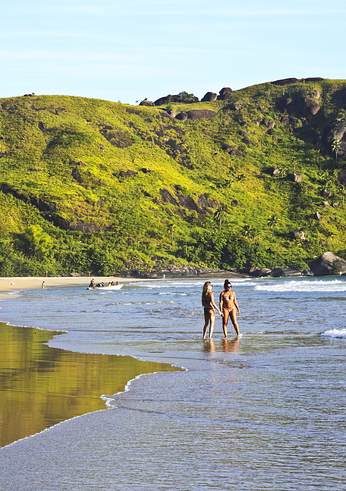 View of the beach in Bonete, Ilhabela Island, State of Sao Paulo, Brazil, South America