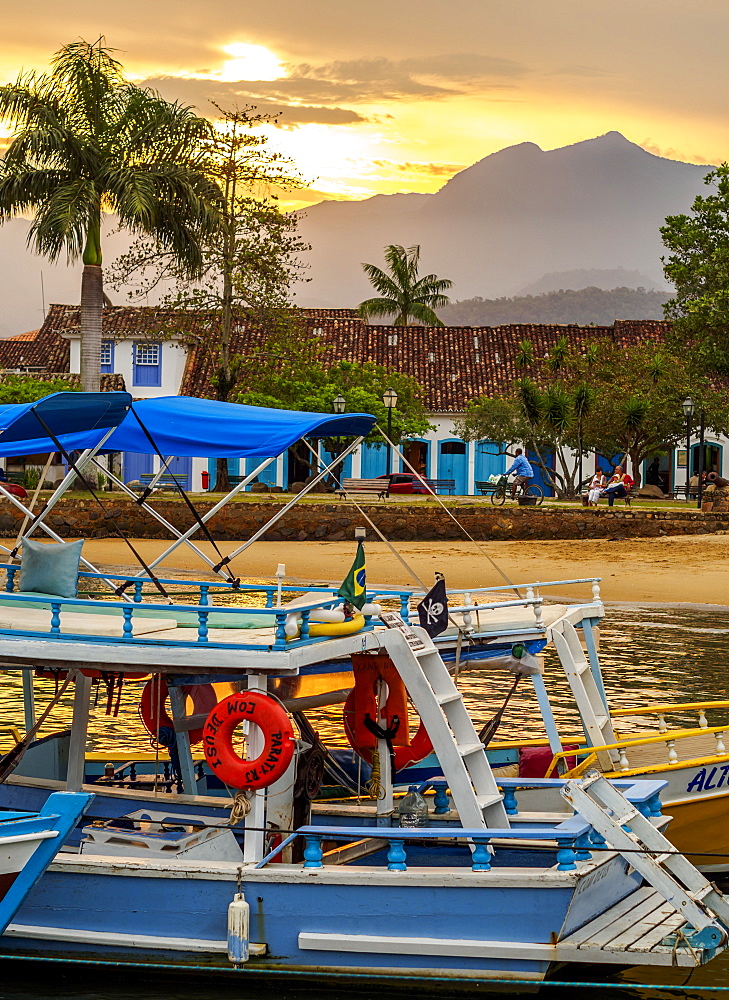 Sunset over Paraty, State of Rio de Janeiro, Brazil, South America