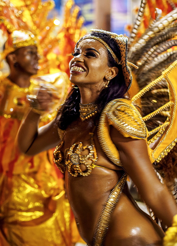 Samba dancer in the Carnival Parade, City of Rio de Janeiro, Rio de Janeiro State, Brazil, South America