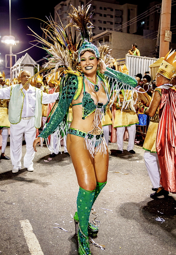 Samba dancer in the Carnival Parade, City of Rio de Janeiro, Rio de Janeiro State, Brazil, South America