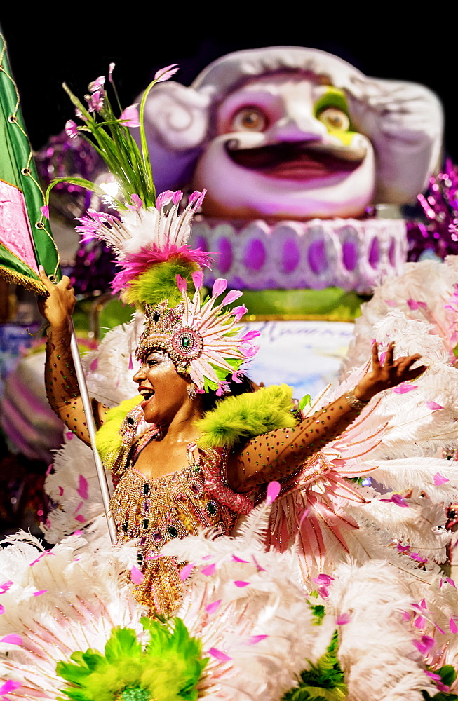 Samba dancer in the Carnival Parade, City of Rio de Janeiro, Rio de Janeiro State, Brazil, South America