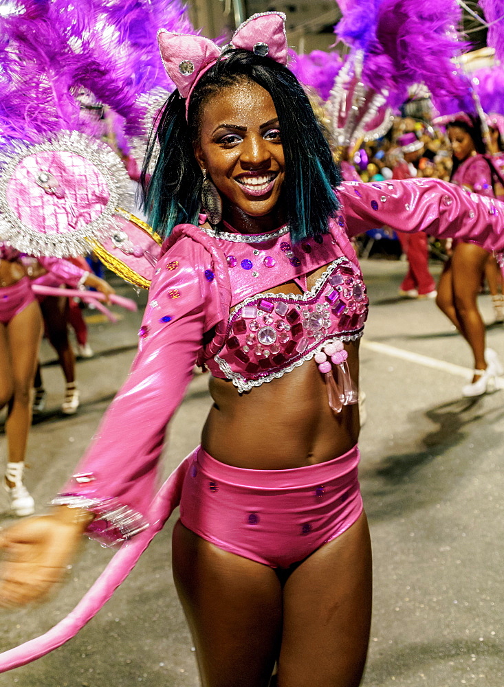 Samba dancer in the Carnival Parade, City of Rio de Janeiro, Rio de Janeiro State, Brazil, South America