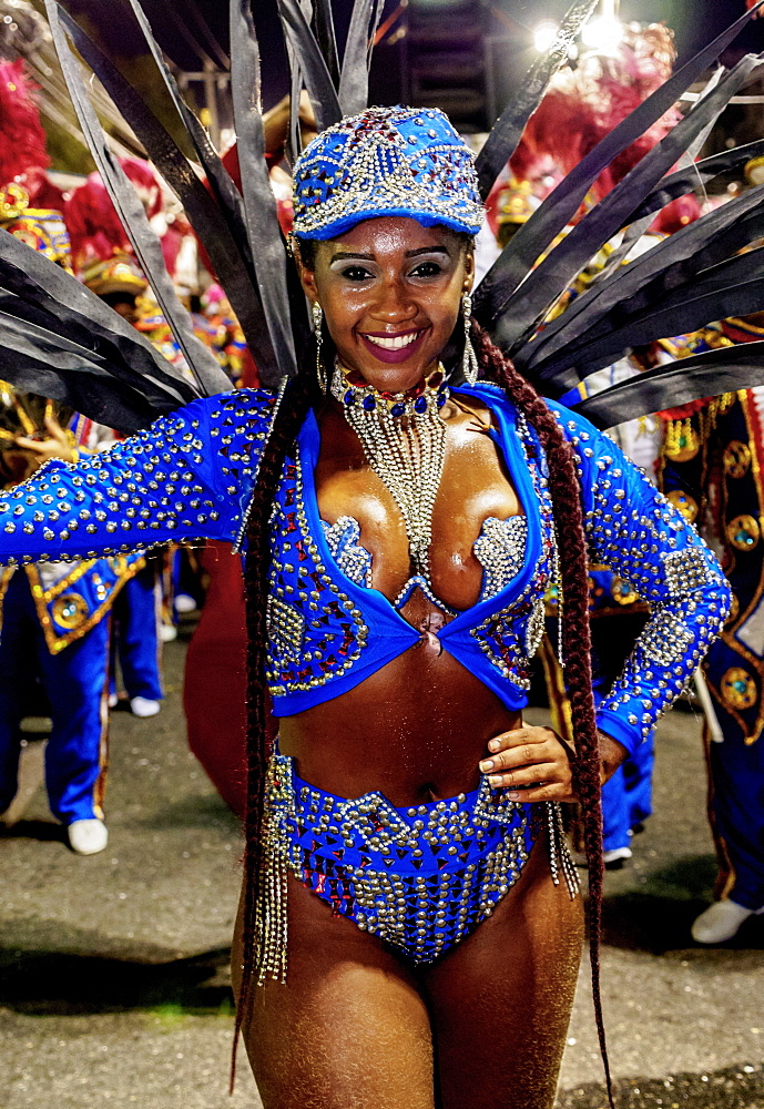 Samba dancer in the Carnival Parade, City of Rio de Janeiro, Rio de Janeiro State, Brazil, South America