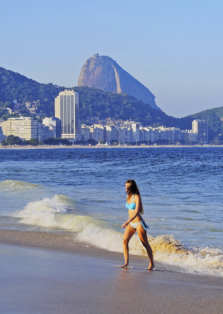 View of Copacabana Beach, Rio de Janeiro, Brazil, South America