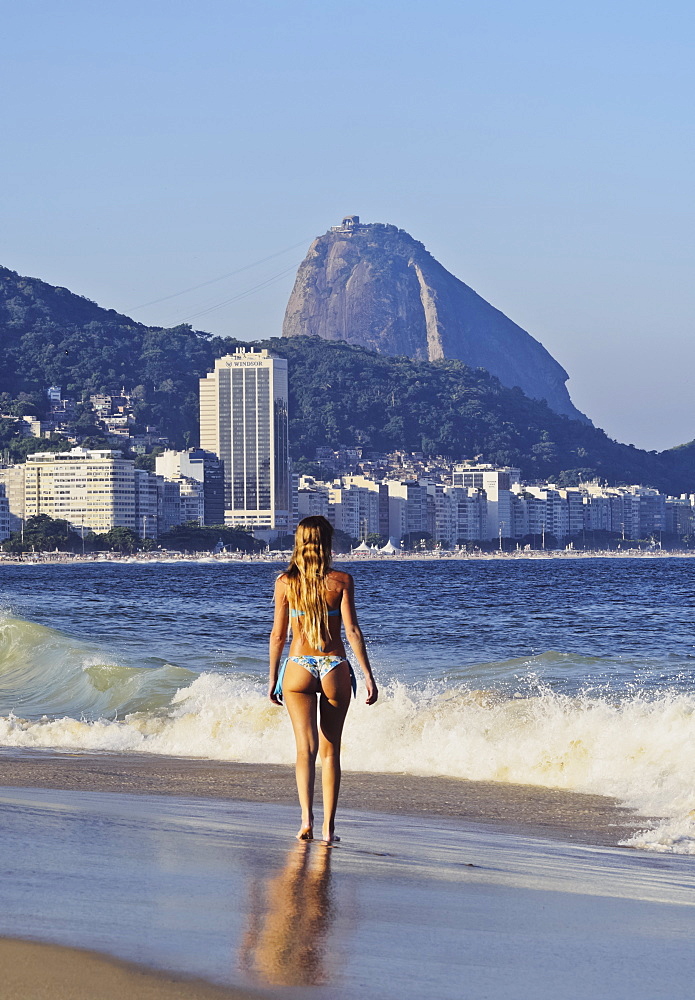 View of Copacabana Beach, Rio de Janeiro, Brazil, South America