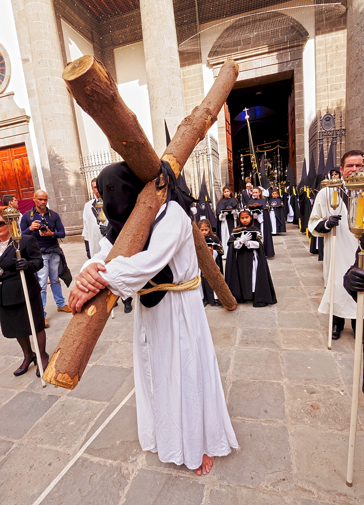 Traditional Easter Holy Week Procession in San Cristobal de la Laguna, Tenerife Island, Canary Islands, Spain, Europe