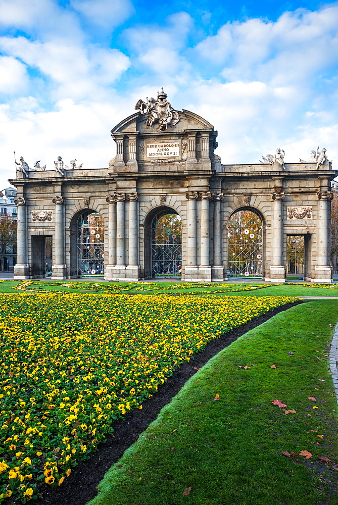 Puerta De Alcala gate in Madrid, Spain, Europe