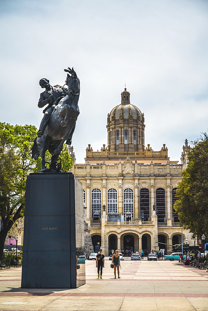 The former Presidential Palace, the Museum of the Revolution and Jose Marti statute in Old Havana, Cuba, West Indies, Caribbean, Central America