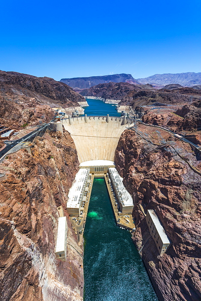 Hoover Dam and lake, border of Arizona and Nevada, United States of America, North America