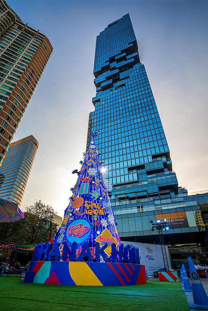 Merry Christmas tree in Bangkok, Thailand, Southeast Asia, Asia