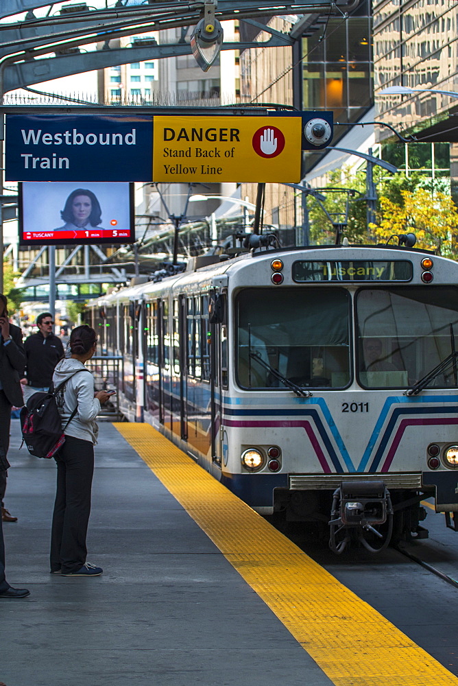 Downtown Calgary train station, Alberta, Canada, North America