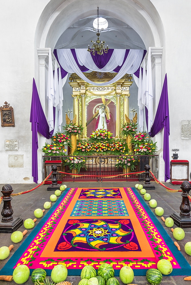 Vigil on the fifth weekend of Lent 2017 in Antigua, Guatemala, Central America