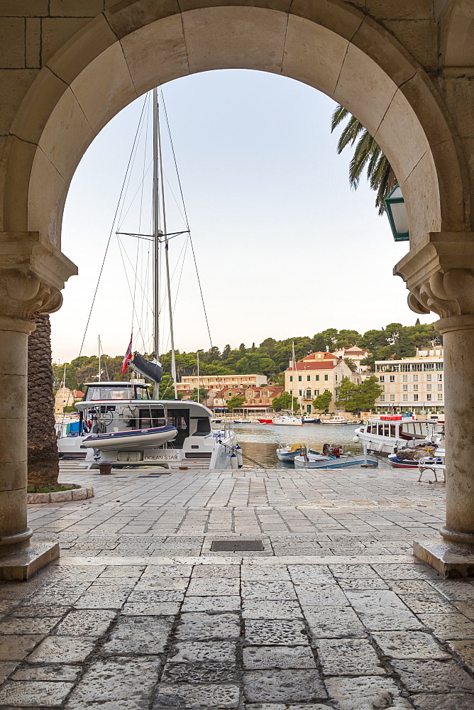 The port of Hvar Town, Hvar, Croatia, Europe