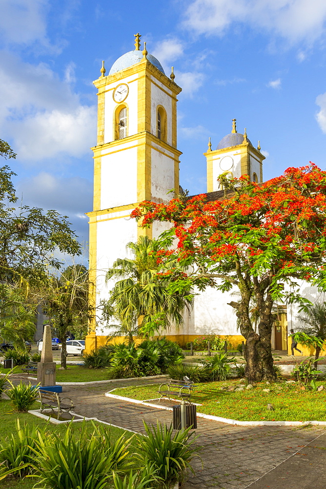 Cathedral at the main square of Sao Francisco do Sul, Santa Catarina, Brazil, South America