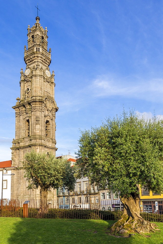 The bell tower of the Clerigos Church, Porto, Portugal, Europe