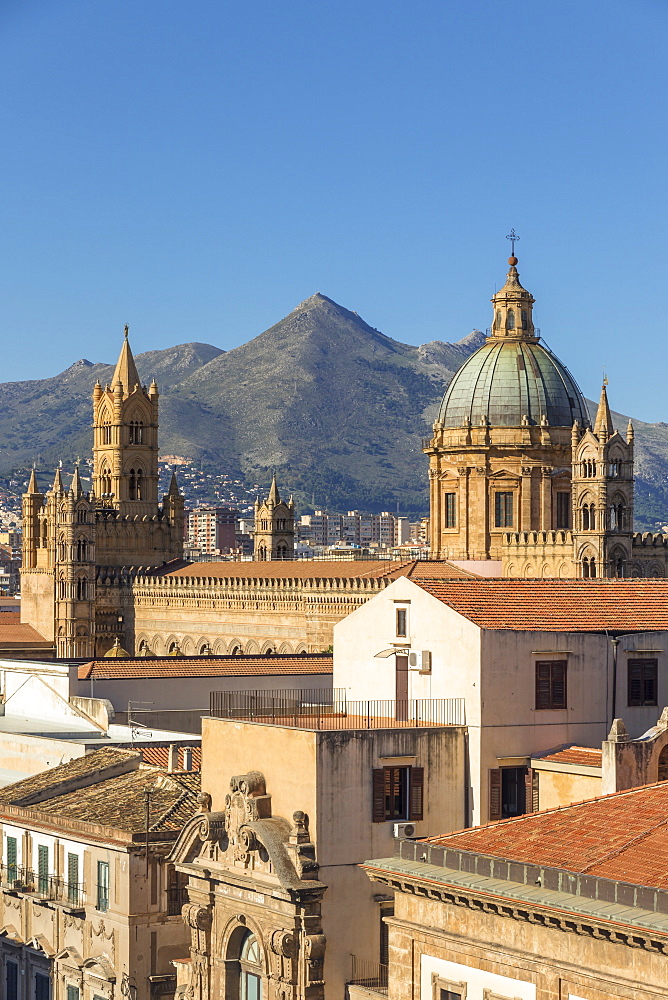 Cupola of the Palermo Cathedral (UNESCO World Heritage Site), Palermo, Sicily, Italy, Europe