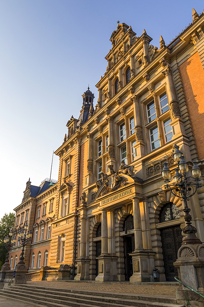 Historical Criminal Justice Building in the New Town District, Hamburg, Germany, Europe